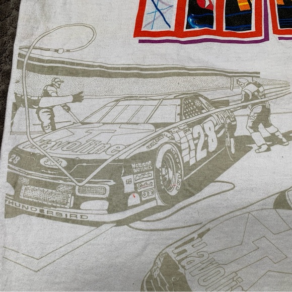 Vintage Ford Official Sportswear Ernie Irvan T Shirt Mens XXL White AOP Racing - Picture 7 of 11